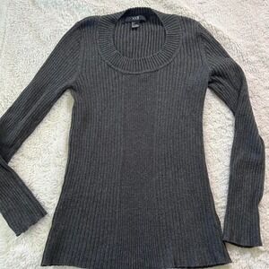Fitted Grey Forever 21 Knit Long Sleeve Henley Womens L